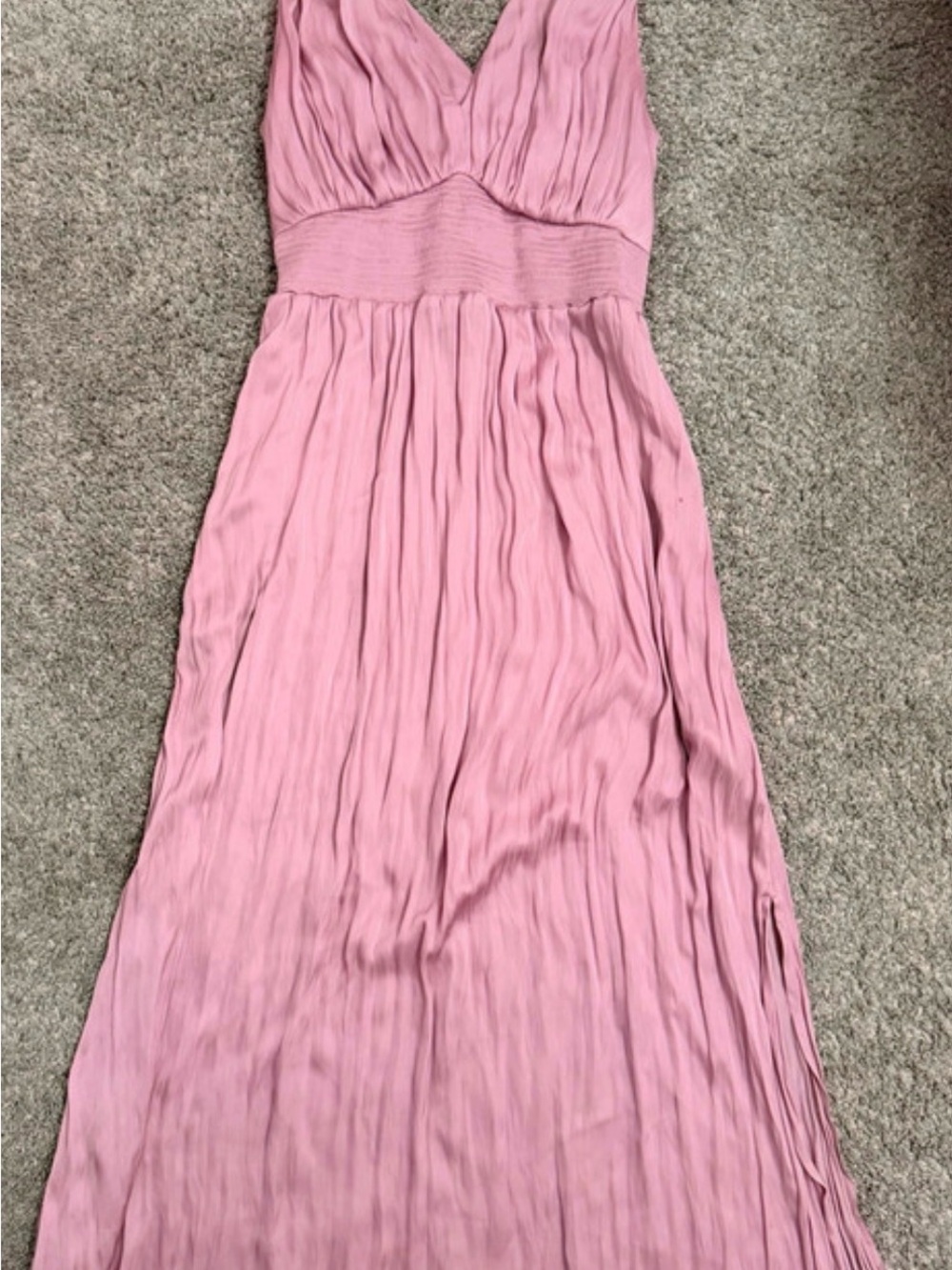 Old Navy Elegant Pink V-Neck Pleated Maxi Dress